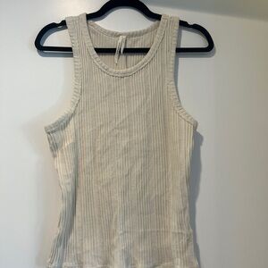 Anthropologie - L - Cream Ribbed Tank Top